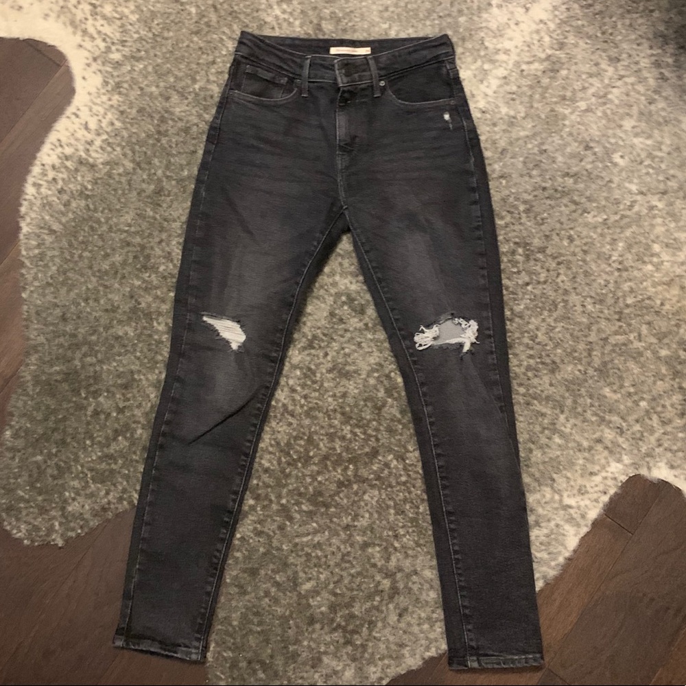 hollister black distressed jeans
